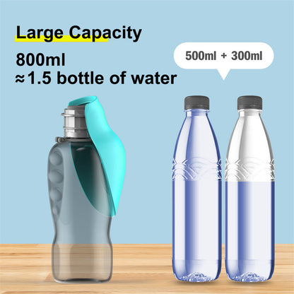 800ml Portable Dog Water Bottle - High Capacity, Leakproof & Foldable Drinking Bowl for Outdoor Adventures with Your Golden Retriever