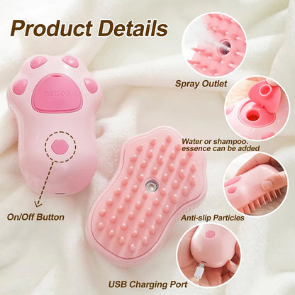 Transform Your Pet's Grooming Routine with the 3 in 1 Electric Spray Brush - Effortless Hair Removal and Relaxing Massage for Cats and Dogs