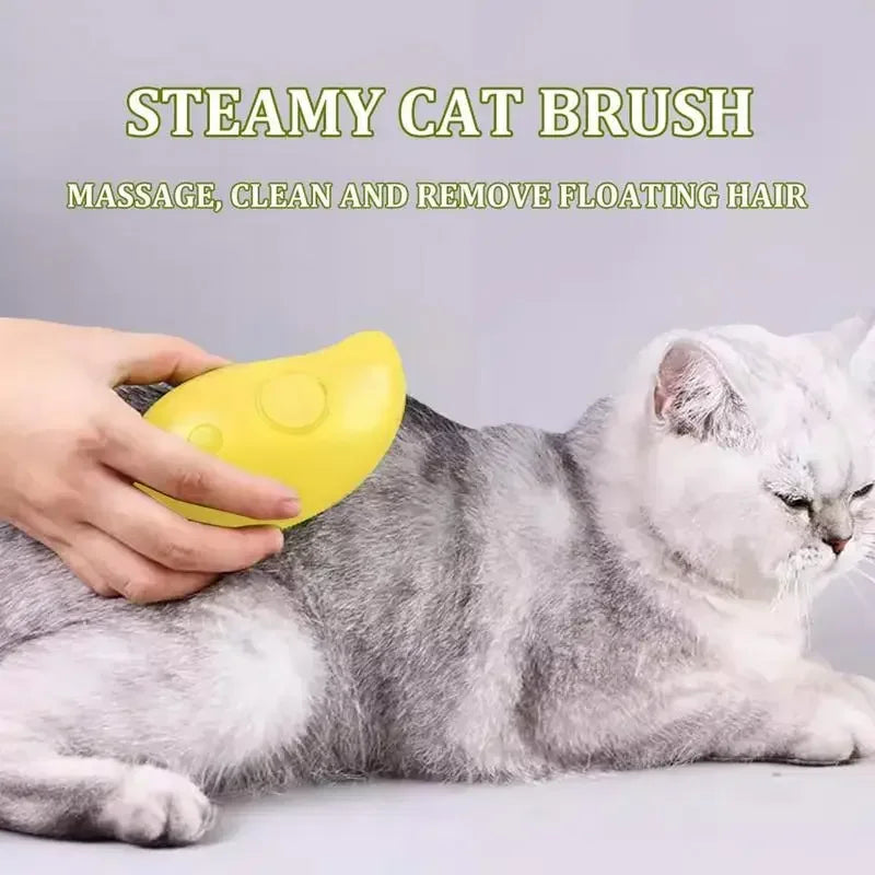 Revolutionary 3-in-1 Cat and Dog Steam Brush - Electric Grooming Tool for Effortless Shedding and Relaxing Massage