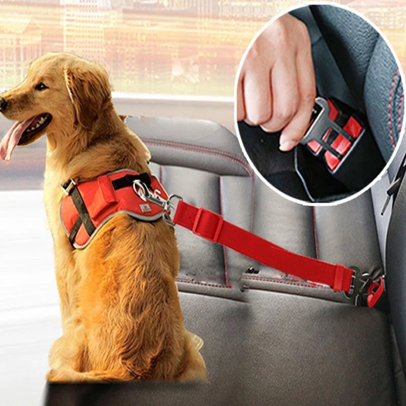 Secure Your Furry Friend: Adjustable Pet Car Seat Belt for Dogs & Cats - Safety Harness with Durable Clip and Comfortable Traction