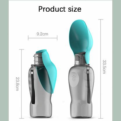 800ml Portable Dog Water Bottle - High Capacity, Leakproof & Foldable Drinking Bowl for Outdoor Adventures with Your Golden Retriever