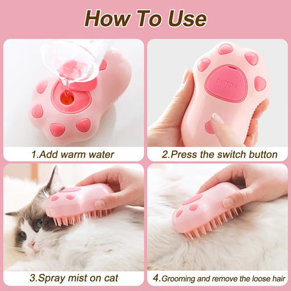 Transform Your Pet's Grooming Routine with the 3 in 1 Electric Spray Brush - Effortless Hair Removal and Relaxing Massage for Cats and Dogs