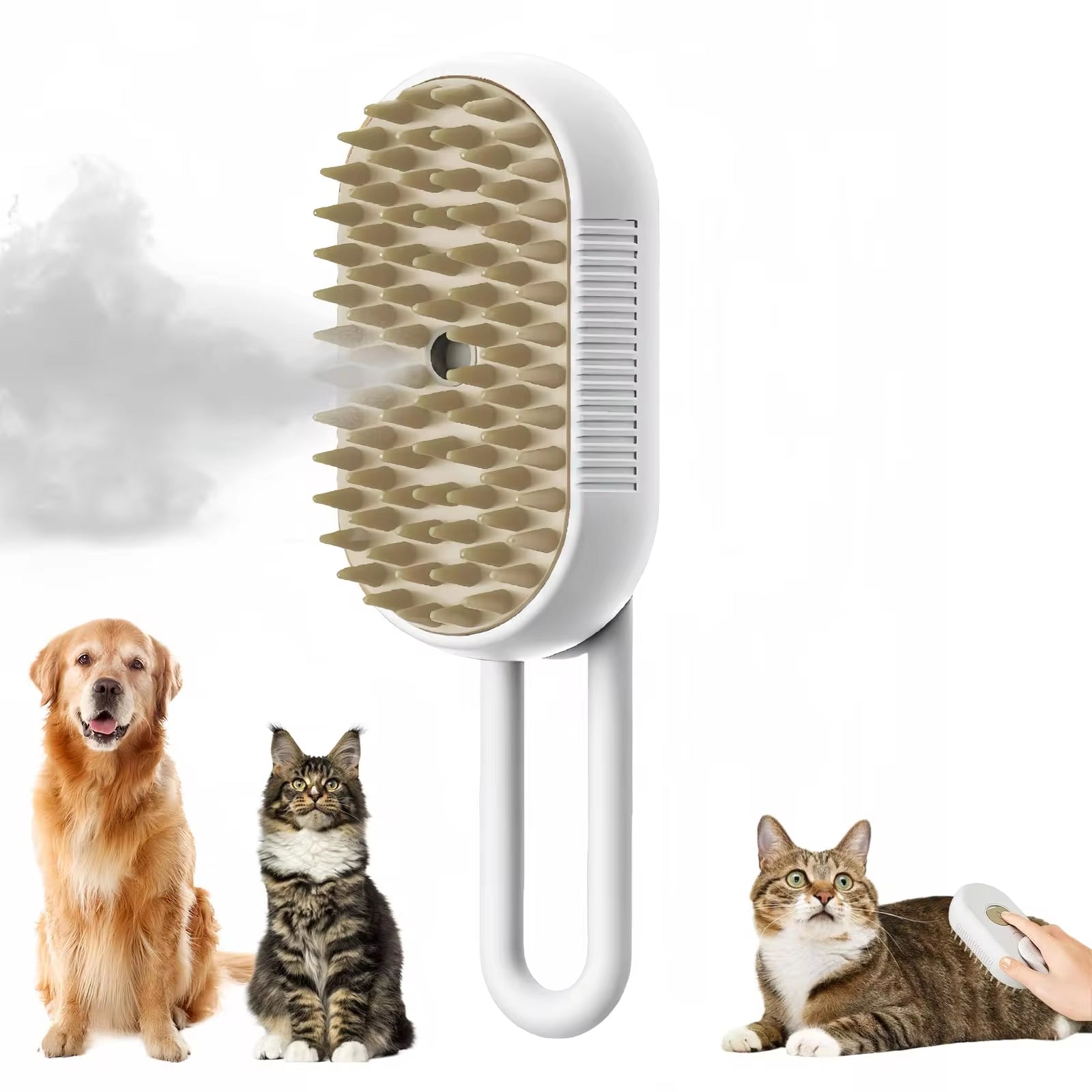 Transform Your Pet's Grooming Routine with the 3 in 1 Electric Spray Brush - Effortless Hair Removal and Relaxing Massage for Cats and Dogs