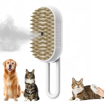Transform Your Pet's Grooming Routine with the 3 in 1 Electric Spray Brush - Effortless Hair Removal and Relaxing Massage for Cats and Dogs