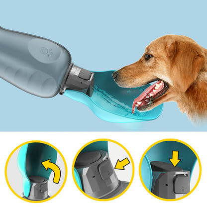 800ml Portable Dog Water Bottle - High Capacity, Leakproof & Foldable Drinking Bowl for Outdoor Adventures with Your Golden Retriever